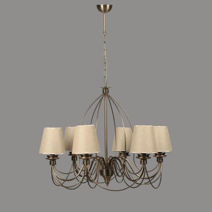 Classic Chandelier 6xE14/40W/230V bronze/beige