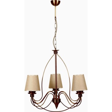 Classic Hanging Lamp 3xE14/40W/230V bronze/beige