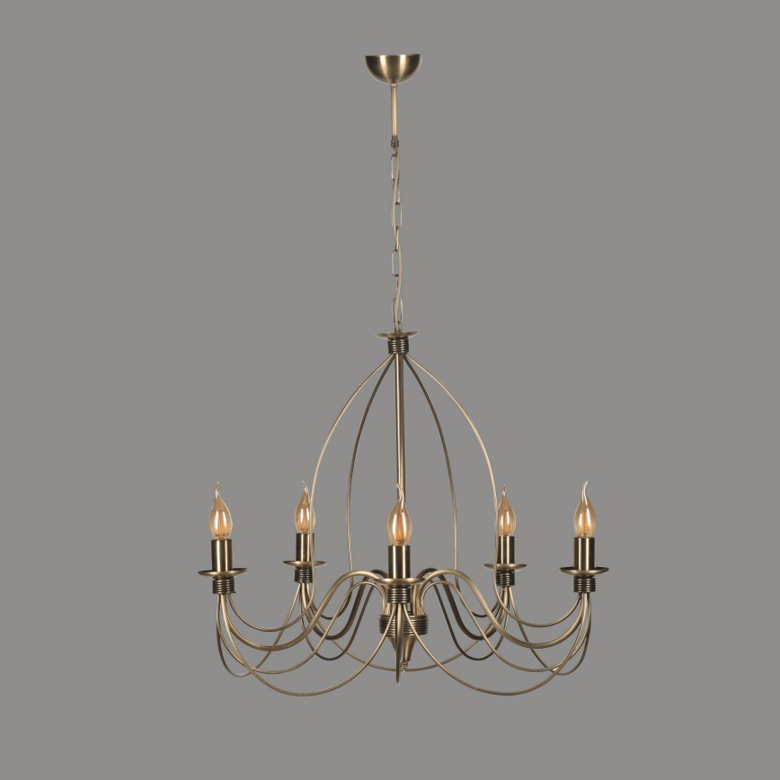 Classic Hanging Lamp 5xE14/40W/230V bronze