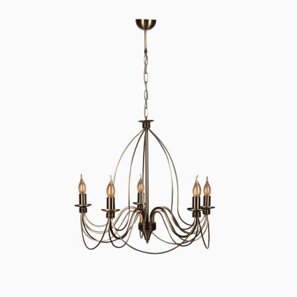 Classic Hanging Lamp 5xE14/40W/230V bronze