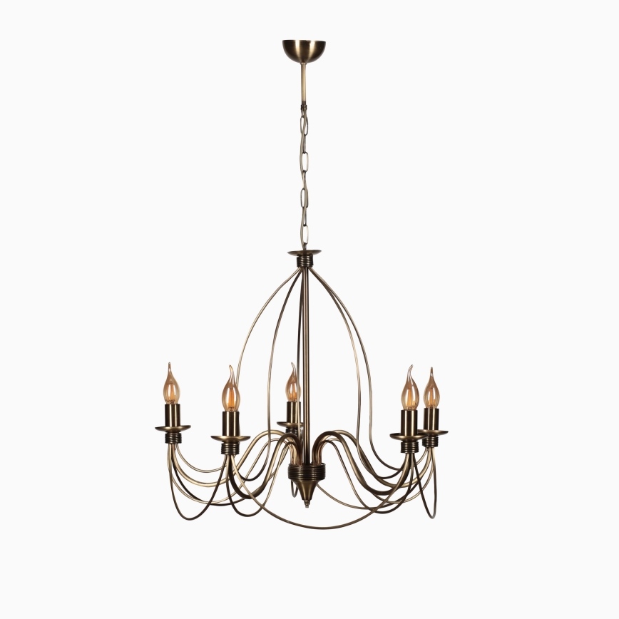Classic Hanging Lamp 5xE14/40W/230V bronze