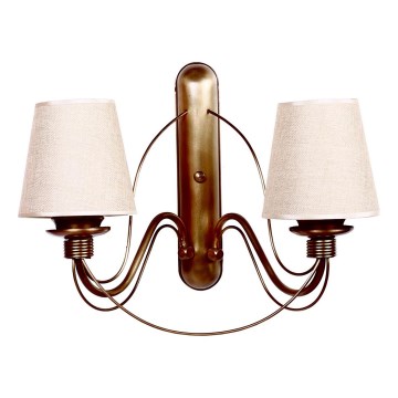 CLASSIC Wall Lamp 2xE27/40W/230V Bronze/Beige