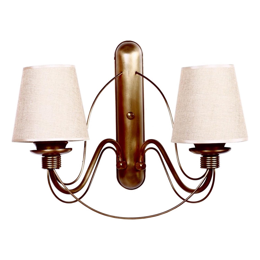 CLASSIC Wall Lamp 2xE27/40W/230V Bronze/Beige