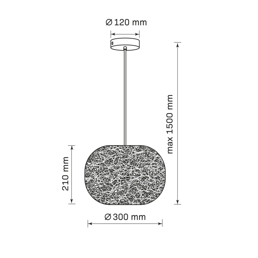 CLEA cable pendant light 1xE27/20W/230V, Ø 30 cm, anthracite
