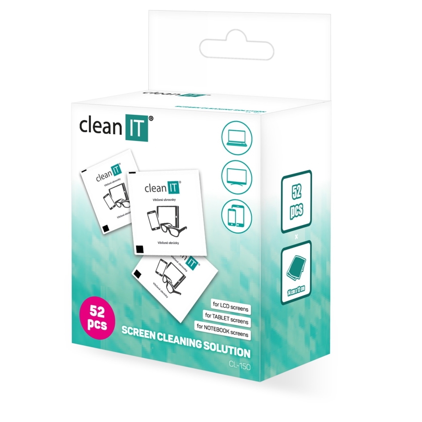 CLEAN IT CL-150 - Single cleaning wet wipes 52 pcs