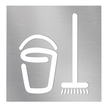 Cleaning Room Icon 12x12 cm Stainless Steel/Silver