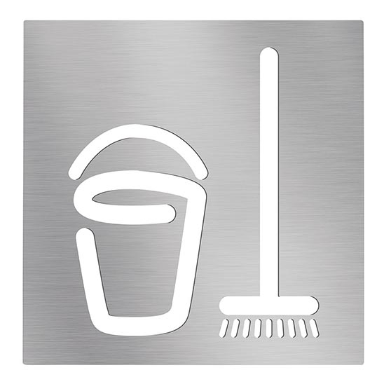 Cleaning Room Icon 12x12 cm Stainless Steel/Silver
