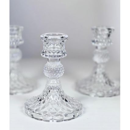 Clear Candle Holder, 10,5 cm