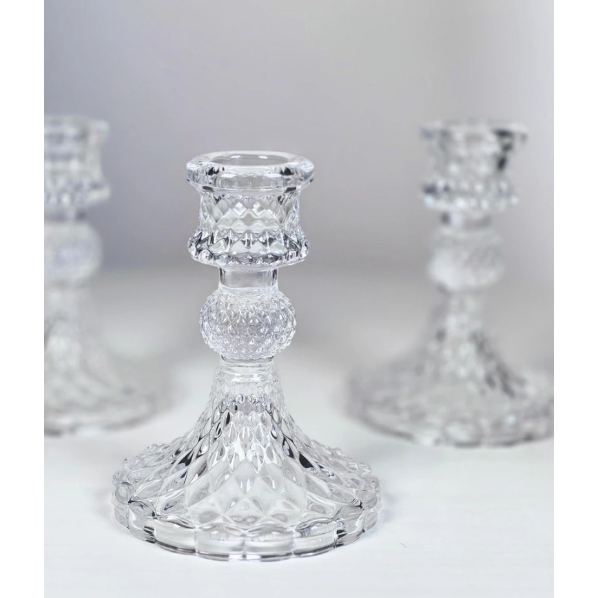 Clear Candle Holder, 10,5 cm