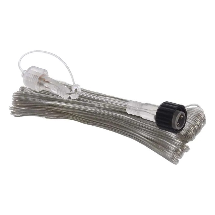 Clear outdoor 10 m extension cable for connection chains, IP44