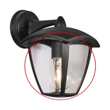 Clear replacement glass for LUNA E27 wall light and lamp