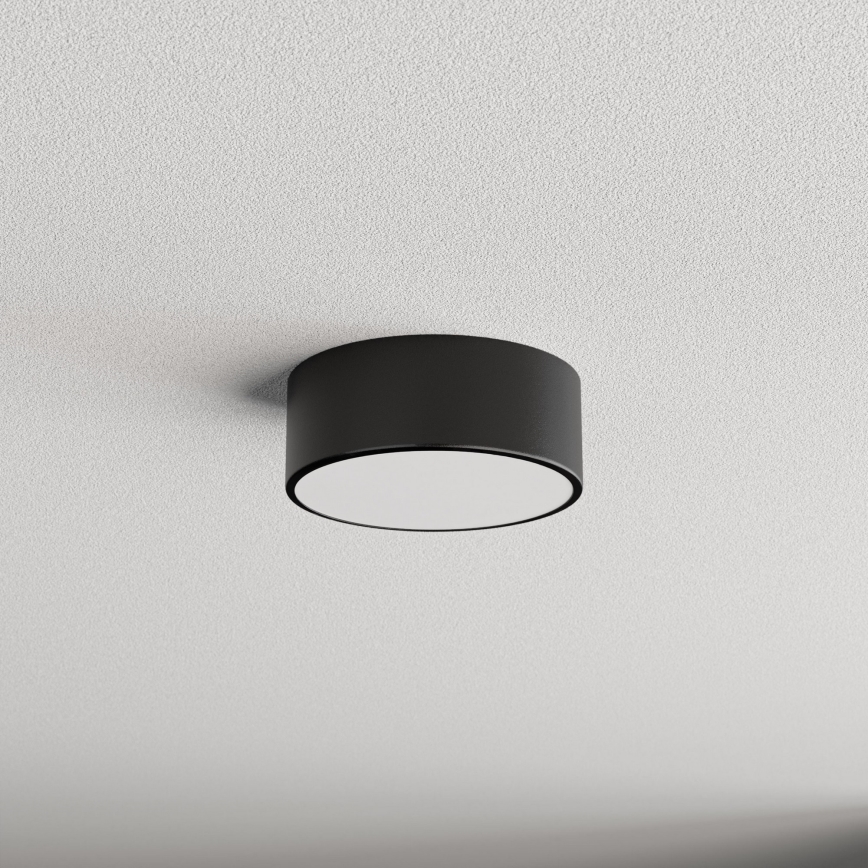 CLEO Bathroom Ceiling Light with Sensor, 1×E27/24W/230V, Ø20 cm, IP54, Black