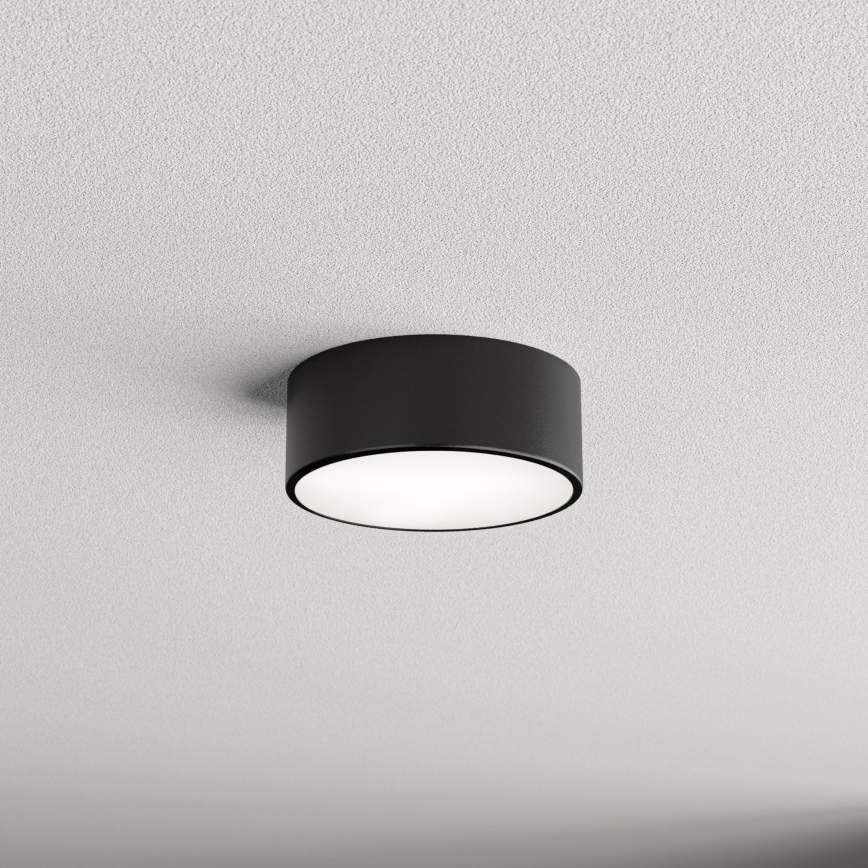 CLEO Bathroom Ceiling Light with Sensor, 1×E27/24W/230V, Ø20 cm, IP54, Black