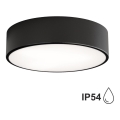 CLEO bathroom ceiling light with sensor 2xE27/24W/230V Ø 30 cm black IP54