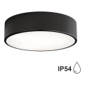 CLEO bathroom ceiling light with sensor 2xE27/24W/230V Ø 30 cm black IP54