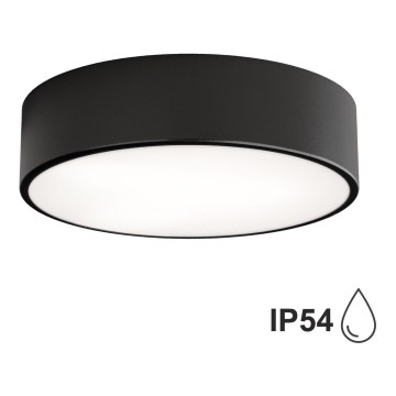 CLEO bathroom ceiling light with sensor 2xE27/24W/230V Ø 30 cm black IP54
