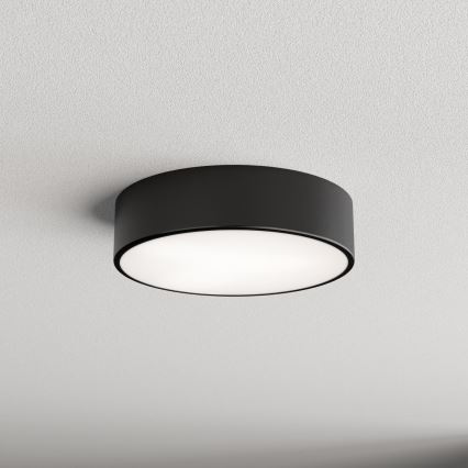CLEO bathroom ceiling light with sensor 2xE27/24W/230V Ø 30 cm black IP54