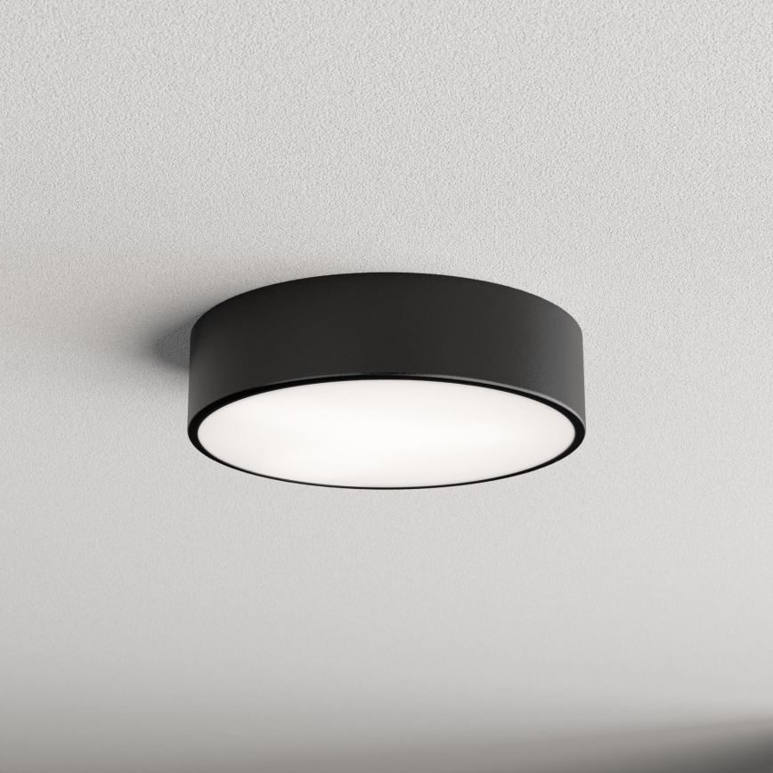 CLEO bathroom ceiling light with sensor 2xE27/24W/230V Ø 30 cm black IP54