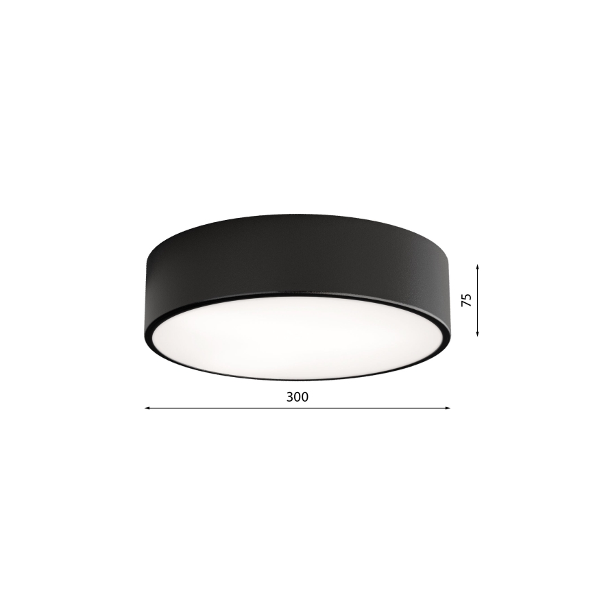 CLEO bathroom ceiling light with sensor 2xE27/24W/230V Ø 30 cm black IP54
