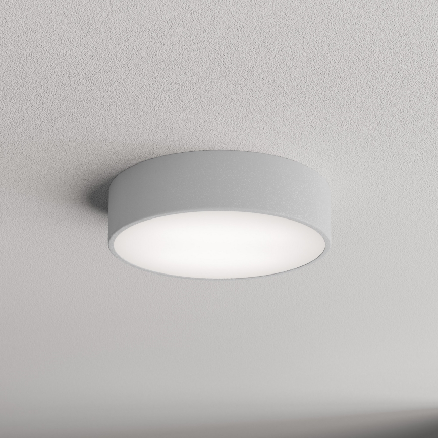 CLEO bathroom ceiling light with sensor 2×E27/24W/230V Ø 30 cm grey IP54 — splash-proof design ideal for bathrooms