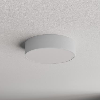 CLEO bathroom ceiling light with sensor 2×E27/24W/230V Ø 30 cm grey IP54 — splash-proof design ideal for bathrooms