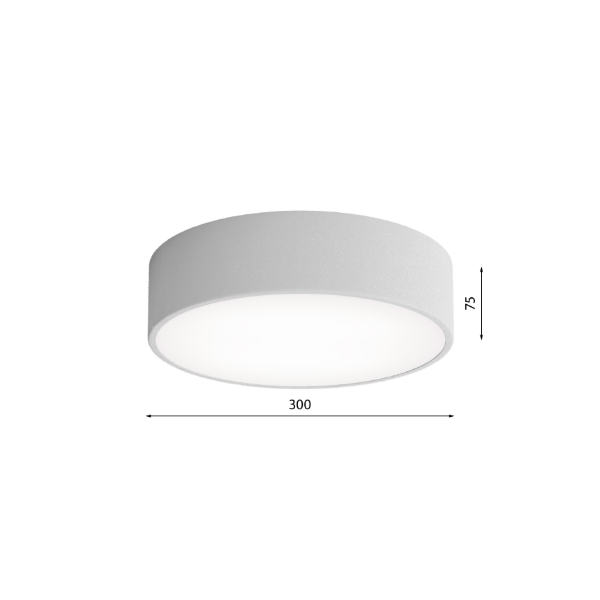 CLEO bathroom ceiling light with sensor 2×E27/24W/230V Ø 30 cm grey IP54 — splash-proof design ideal for bathrooms