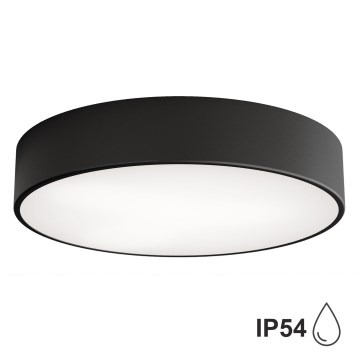 CLEO bathroom ceiling light with sensor, 3×E27 / 24W / 230V, Ø40 cm, black, IP54