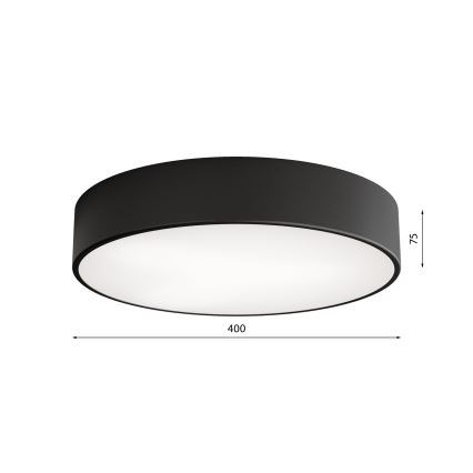 CLEO bathroom ceiling light with sensor, 3×E27 / 24W / 230V, Ø40 cm, black, IP54