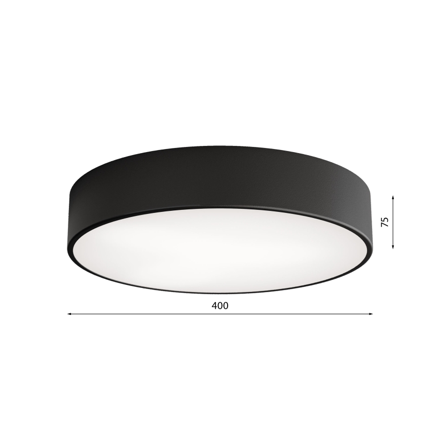 CLEO bathroom ceiling light with sensor, 3×E27 / 24W / 230V, Ø40 cm, black, IP54