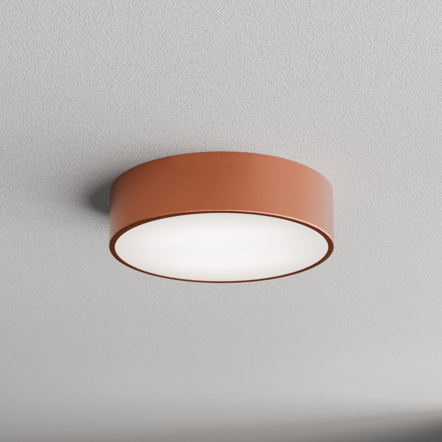 Ceiling fixture with motion and dusk sensor CLEO 2xE27/24W/230V Ø 30 cm, copper finish