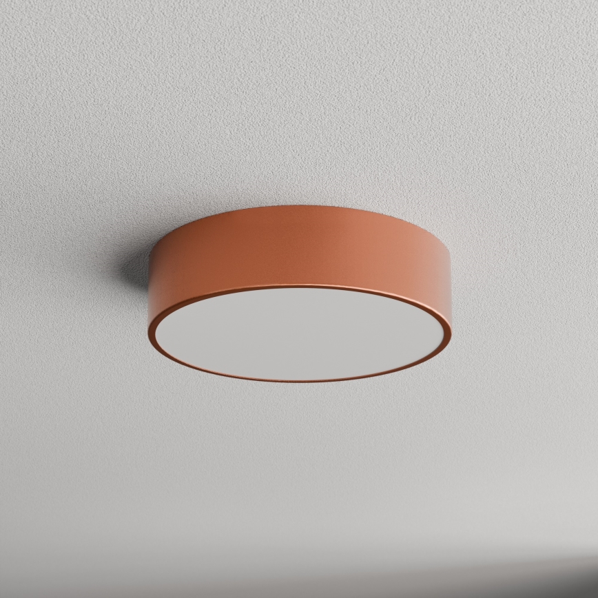 Ceiling fixture with motion and dusk sensor CLEO 2xE27/24W/230V Ø 30 cm, copper finish
