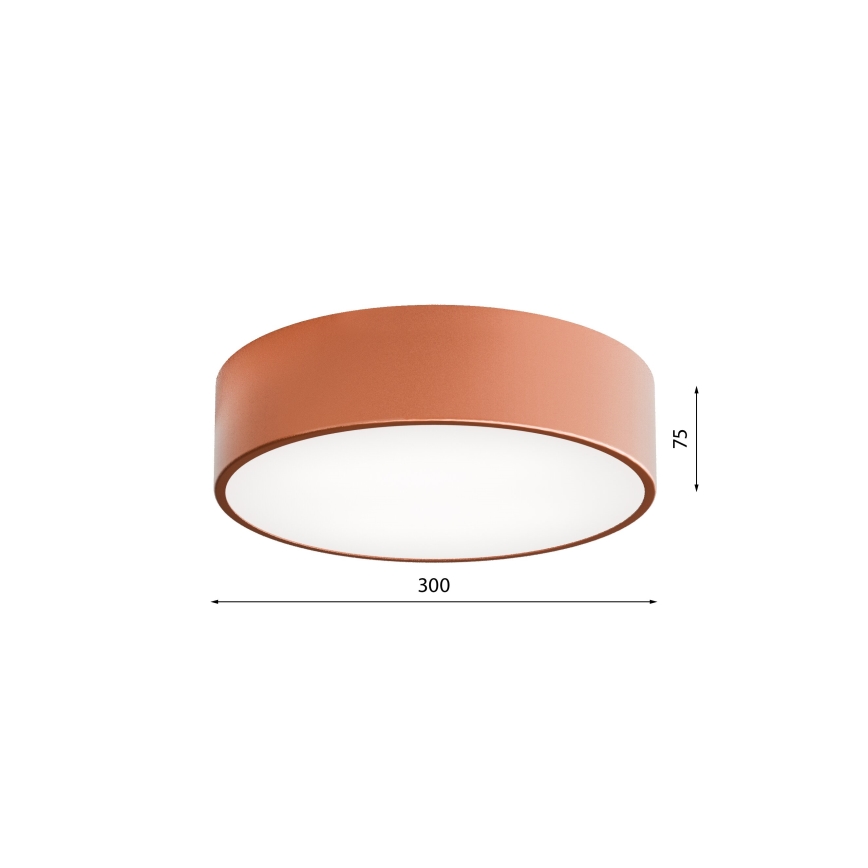 Ceiling fixture with motion and dusk sensor CLEO 2xE27/24W/230V Ø 30 cm, copper finish