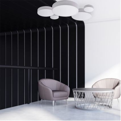 CLEO Ceiling Light with Motion and Dusk Sensor, 2x E27/24W/230V, Ø 30 cm, White