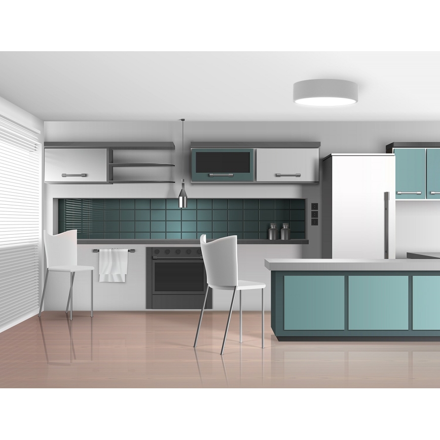 Ceiling light with motion and twilight sensor CLEO 2xE27/24W/230V dia. 30 cm grey