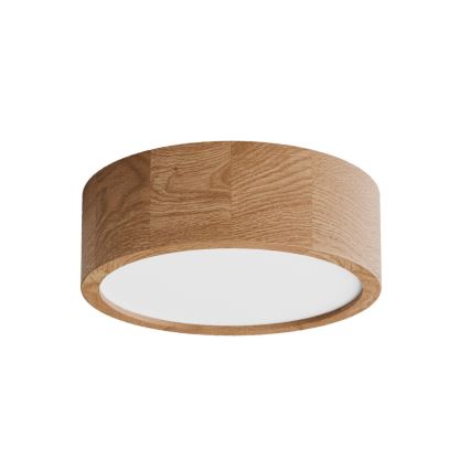 CLEO ceiling light with sensor 2xE27/24W/230V, Ø 27,5 cm, oak