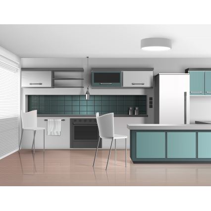 CLEO Ceiling Light with Motion and Dusk Sensor, 3xE27/24W/230V, Ø 40 cm, Gray