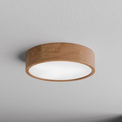 Ceiling light with motion and dusk sensor CLEO 3xE27/24W/230V Ø 37.5 cm oak