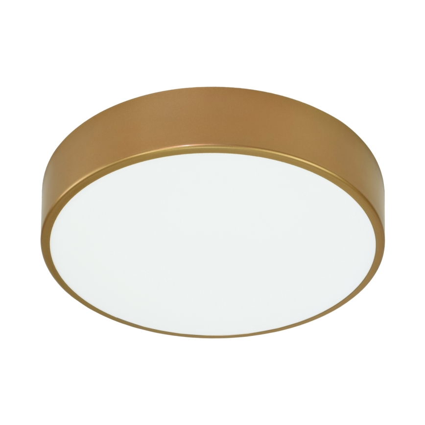 CLEO ceiling light with motion and dusk sensor, 3xE27/24W/230V, diam. 40 cm, gold