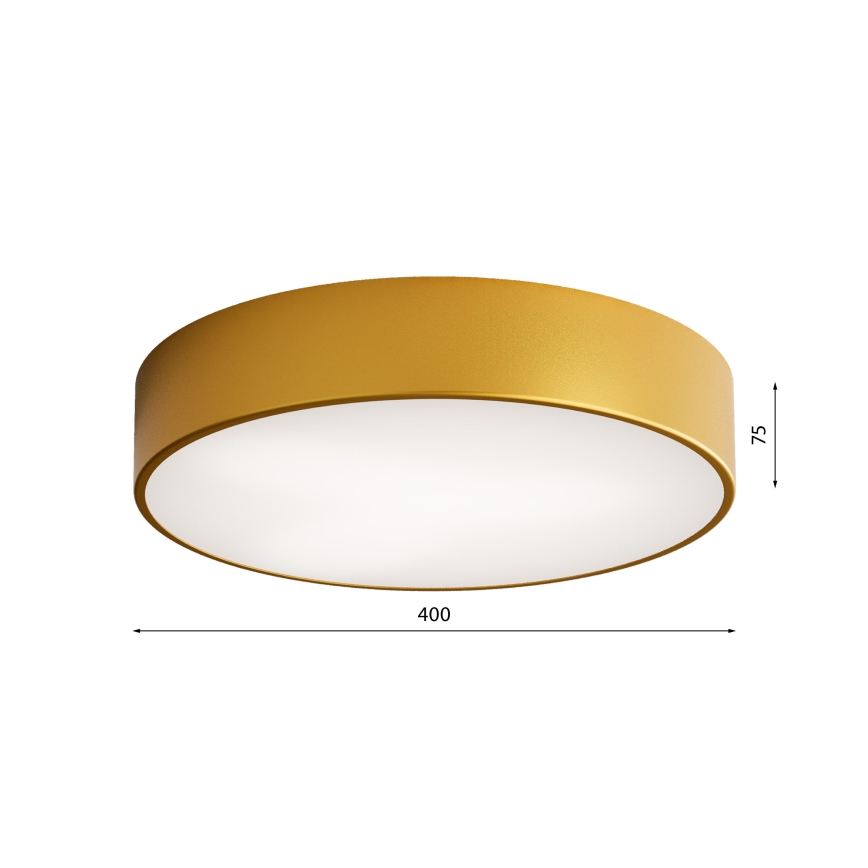 CLEO ceiling light with motion and dusk sensor, 3xE27/24W/230V, diam. 40 cm, gold