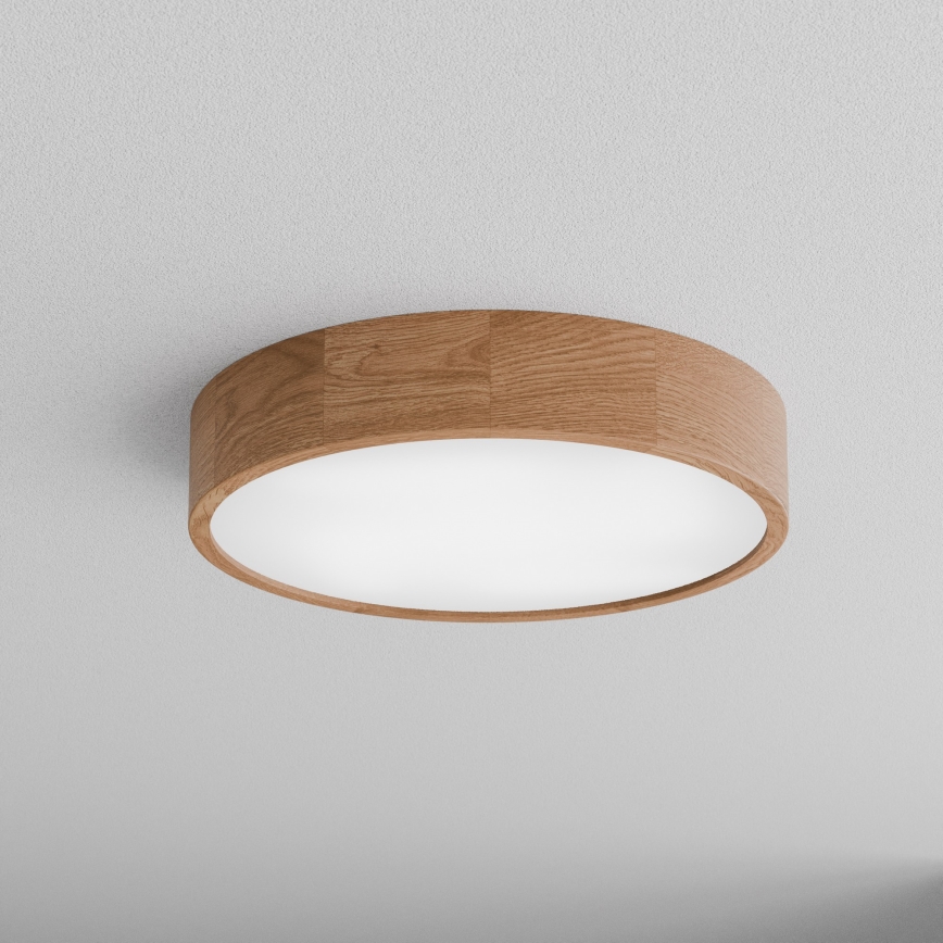 Ceiling light with motion and dusk sensor CLEO 4xE27/24W/230V Ø47.5 cm oak