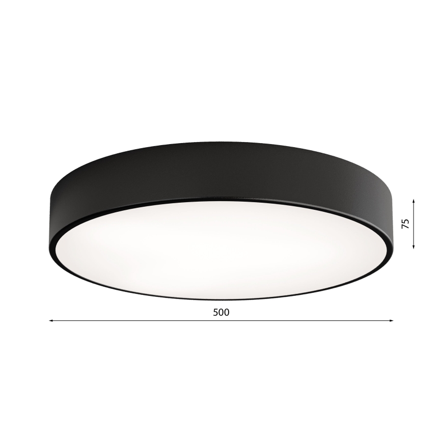 CLEO Ceiling Light with Motion and Dusk Sensor — 4x E27 / 24 W / 230 V, Ø 50 cm, Black