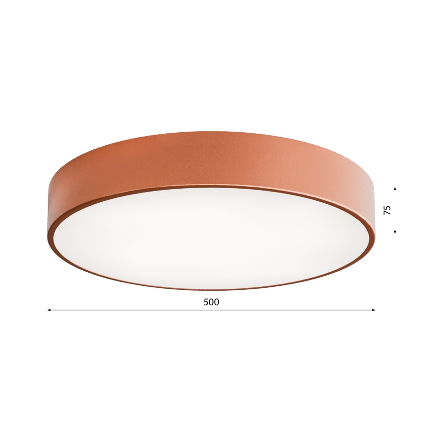 CLEO ceiling light with motion and dusk sensors, 4xE27/24W/230V, Ø 50 cm, copper finish