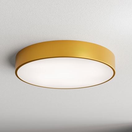 CLEO ceiling light with motion and dusk sensor, 4xE27/24W/230V, Ø 50 cm, gold