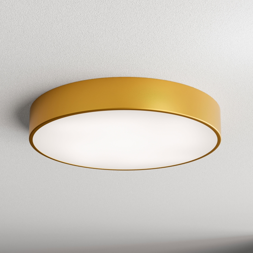 CLEO ceiling light with motion and dusk sensor, 4xE27/24W/230V, Ø 50 cm, gold