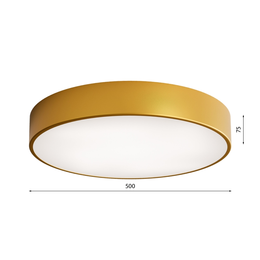 CLEO ceiling light with motion and dusk sensor, 4xE27/24W/230V, Ø 50 cm, gold