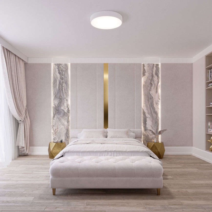 Ceiling light with motion and dusk sensor CLEO, 4xE27/24W/230V, Ø 50 cm, white