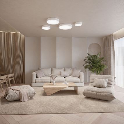 Ceiling light with motion and dusk sensor CLEO, 4xE27/24W/230V, Ø 50 cm, white