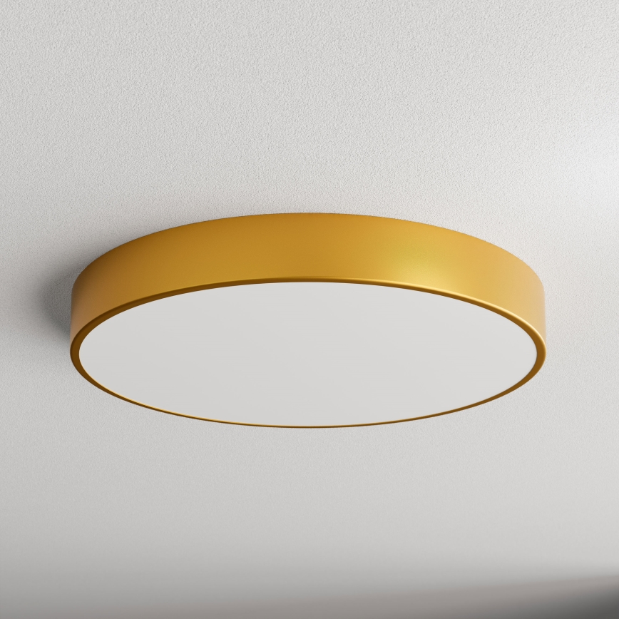 CLEO ceiling light with motion and dusk sensor, 5xE27/24W/230V, Ø 60 cm, gold