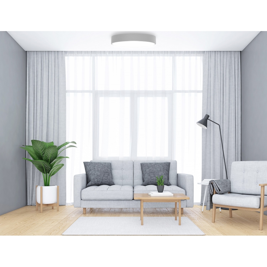 Ceiling light with motion and twilight sensor CLEO 5xE27/24W/230V Ø 60 cm grey