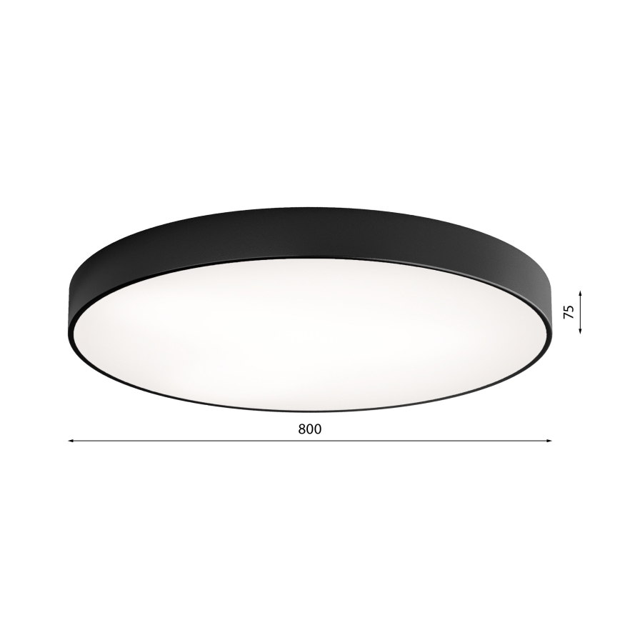 CLEO Ceiling Light with Motion and Dusk Sensor, 6xE27/24W/230V, Ø 80 cm, Black